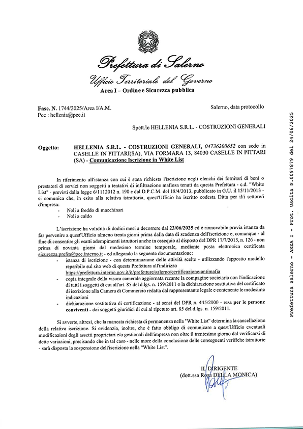 Iscrizione White List
